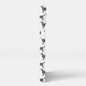 ラブラドールレトリエバードッグかわいいシルエットグリッドホワイト iPhoneケース (右側面)