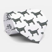 ラブラドールレトリエバードッグイエロー&ブルーホワイト ネクタイ (ロール)