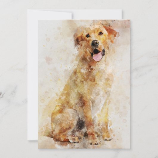 ラブラドールレトリエバードッグウォーターポートレート04 サンキューカード (正面)