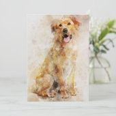 ラブラドールレトリエバードッグウォーターポートレート04 サンキューカード (スタンド正面)