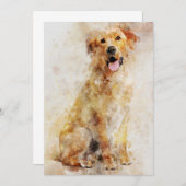 ラブラドールレトリエバードッグウォーターポートレート04 サンキューカード (正面/裏面)