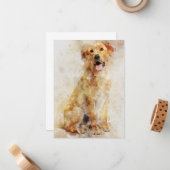 ラブラドールレトリエバードッグウォーターポートレート04 ノートカード (正面/裏面インサイチュ)