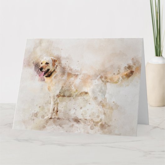 ラブラドールレトリエバードッグウォーターポートレート05 サンキューカード (正面)