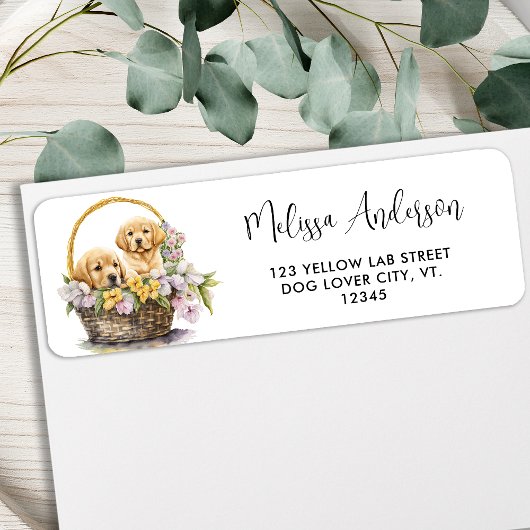 ラブラドールレトリエバードッグキュートパピーズ差出人住所 ラベル