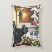 ラブラドールレトリエバードッグクリスマスホリデー アクセントクッション (正面(垂直))