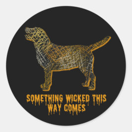 ラブラドールレトリエバードッグシルエットおもしろいハロウィーン ラウンドシール