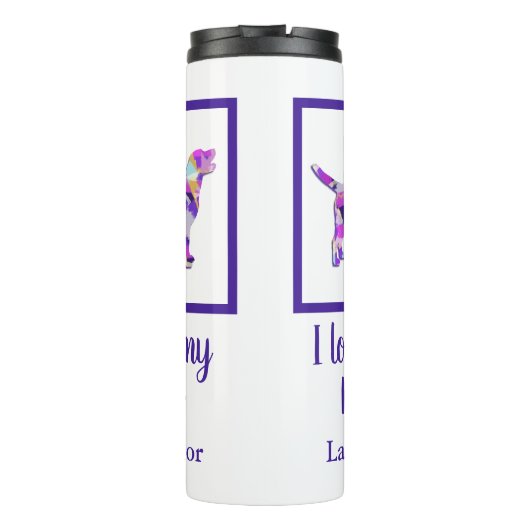 ラブラドールレトリエバードッグシルエットパープルPY&B タンブラー (裏面)