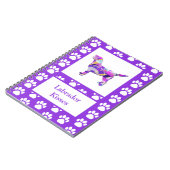 ラブラドールレトリエバードッグシルエットポーパープルPY&B ノートブック (左側)