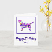 ラブラドールレトリエバードッグシルエットPPY&B誕生日 カード (黄色い花)