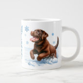 ラブラドールレトリエバードッグスノーフレークよくはしゃぐパピー ジャンボコーヒーマグカップ (右)