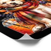 ラブラドールレトリエバードッグパンプキンスパイスハッピー秋ヤ ポスター (角)