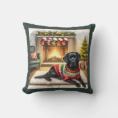 ラブラドールレトリエバードッグホリデーブラックラボ クッション (正面)