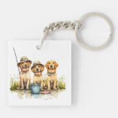 ラブラドールレトリエバードッグ魚釣り キーホルダー (裏面)