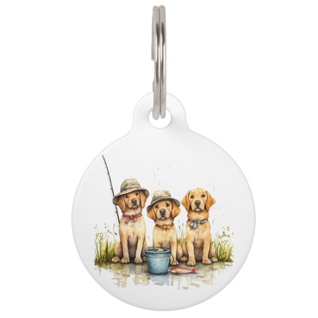 ラブラドールレトリエバードッグ魚釣り ペット　ネームタグ (正面)