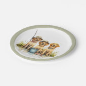 ラブラドールレトリエバードッグ魚釣り ペーパープレート (アングル)