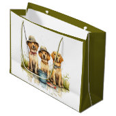 ラブラドールレトリエバードッグ魚釣り ラージペーパーバッグ (正面アングル)