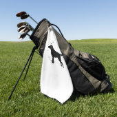 ラブラドールレトリエバードッグ – ハロウィーンムーンシルエット ゴルフタオル (グリーン)