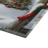 ラブラドールレトリエバードッグin雪のクリスマス カッティングボード (角)