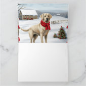 ラブラドールレトリエバードッグin雪のクリスマス カード (内部)