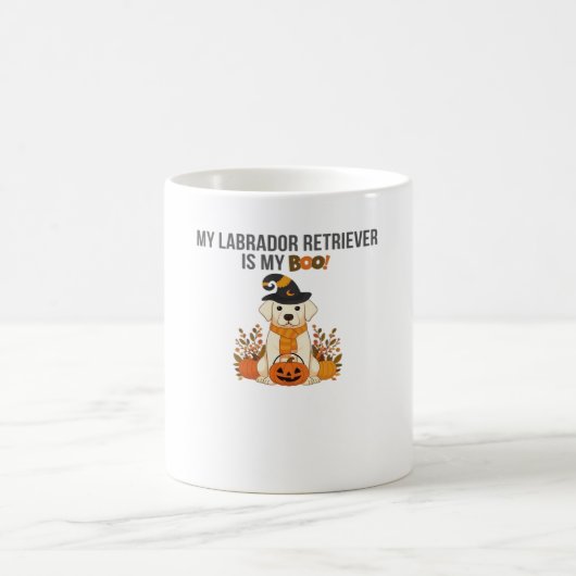 ラブラドールレトリエバーハロウィンドッおもしろいク不気味ブー コーヒーマグカップ (中央)