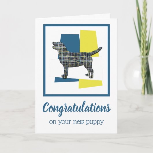 ラブラドールレトリエバーパピーおめでとう カード (正面)