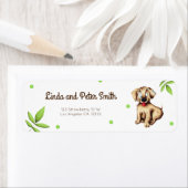 ラブラドールレトリエバーパピーカートゥーン差出人住所 ラベル (インサイチュ)