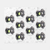 ラブラドールレトリエバーパピーテニスボールパターンドッグ フリースブランケット (正面(横))