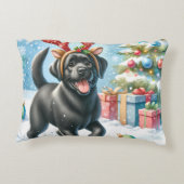 ラブラドールレトリエバーパピードッグクリスマスシーン アクセントクッション (裏面)