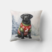 ラブラドールレトリエバーパピーホリデーセータードッグ クッション (裏面)