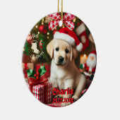 ラブラドールレトリエバーパピーミー初めてのクリスマス セラミックオーナメント (右)