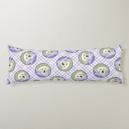 ラブラドールレトリエバーパピ絵を描ーのイエロードッグアート ボディピロー (正面)