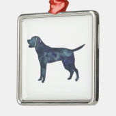 ラブラドールレトリエバーブラックウォーターカラーシルエット メタルオーナメント (左)