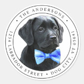 ラブラドールレトリエバーブラックラボ差出人住所ラベル ラウンドシール (正面)