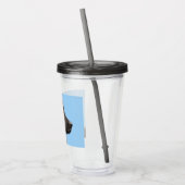 ラブラドールレトリエバーブラック絵画ズオリジナルドッグアート アクリルタンブラー (左)