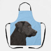 ラブラドールレトリエバーブラック絵画ズオリジナルドッグアート エプロン (正面)