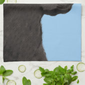 ラブラドールレトリエバーブラック絵画ズオリジナルドッグアート キッチンタオル (折り畳み)