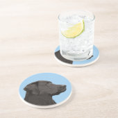 ラブラドールレトリエバーブラック絵画ズオリジナルドッグアート コースター (側面)