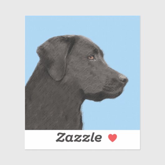 ラブラドールレトリエバーブラック絵画ズオリジナルドッグアート シール (シート)