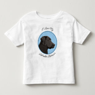 ラブラドールレトリエバーブラック絵画ズオリジナルドッグアート トドラーTシャツ