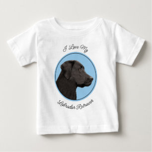 ラブラドールレトリエバーブラック絵画ズオリジナルドッグアート ベビーTシャツ