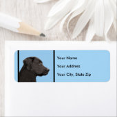 ラブラドールレトリエバーブラック絵画ズオリジナルドッグアート ラベル (インサイチュ)