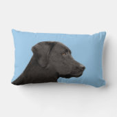 ラブラドールレトリエバーブラック絵画ズオリジナルドッグアート ランバークッション (裏面)