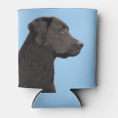 ラブラドールレトリエバーブラック絵画ズオリジナルドッグアート 缶クーラー (正面)