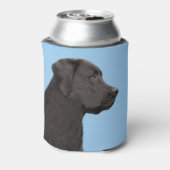 ラブラドールレトリエバーブラック絵画ズオリジナルドッグアート 缶クーラー (缶裏面)