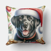 ラブラドールレトリエバーホリデーサンタドッグクリスマス クッション (裏面)