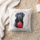 ラブラドールレトリエバーメリークリスマスドッグブラックラボ クッション (ブランケット)