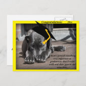 ラブラドールレトリエバー黄色い祝い帽子 ポストカード (正面/裏面)