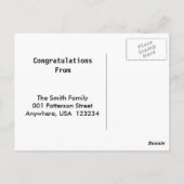 ラブラドールレトリエバー黄色い祝い帽子 ポストカード (裏面)