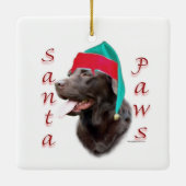 ラブラドールレトリエバー（チョックサンタポーズ） セラミックオーナメント (裏面)
