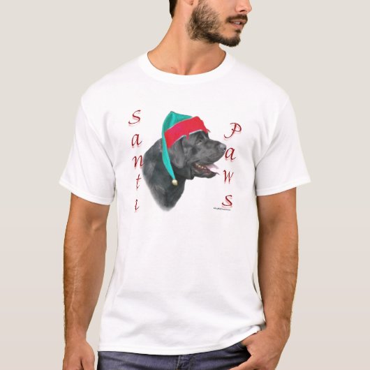 ラブラドールレトリエバー(blk)サンタポーズ tシャツ (正面)